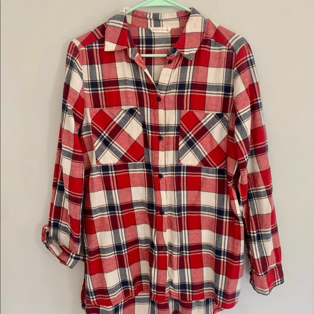 Shop Stevie Plaid button up shirt! Worn twice.